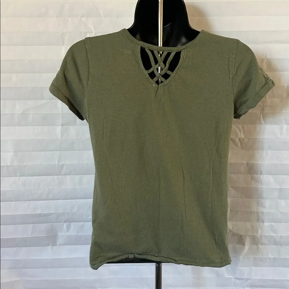 Old Navy Girls Olive T-Shirt with Tacos & Daydreams Graphic